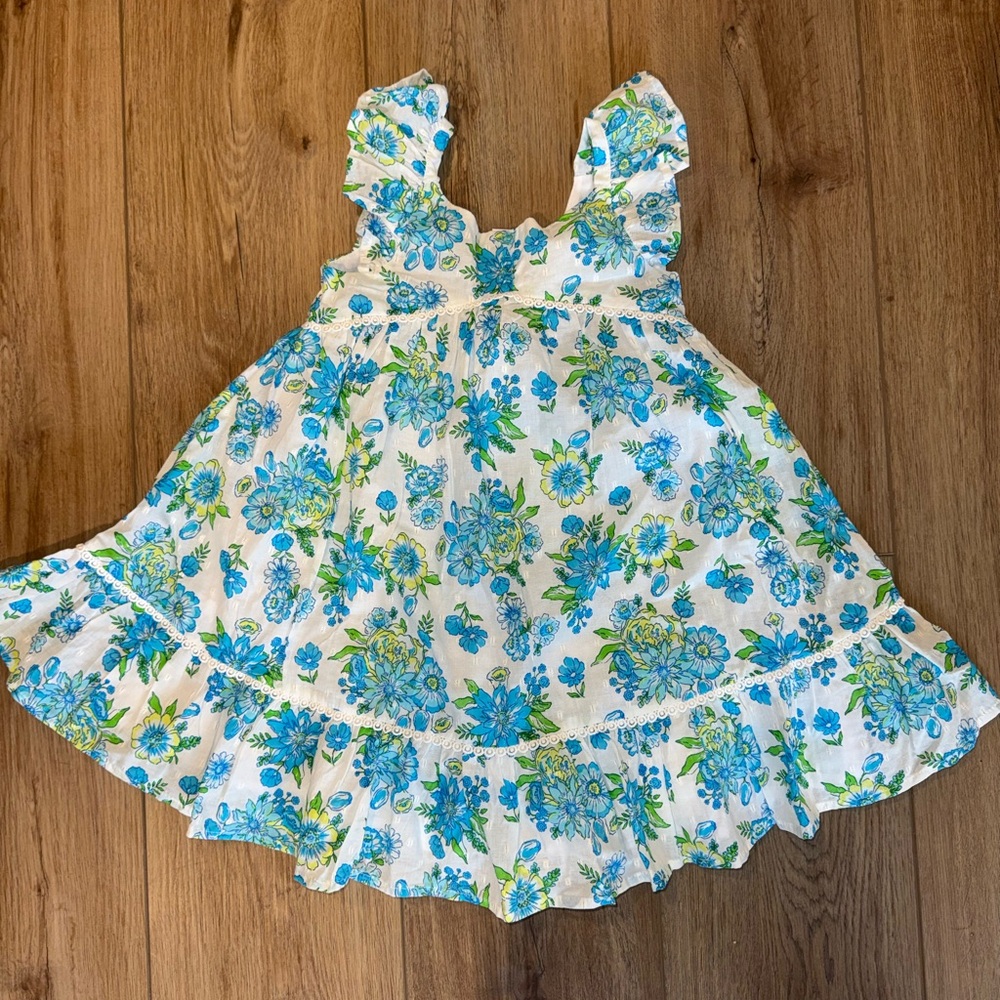 NWT Happily Grey Kids Floral Ruffle Sleeve Cotton Summer Dress - 3T